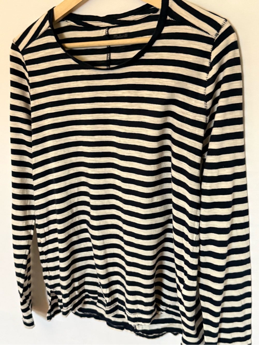 Madewell - Striped Long-Sleeve Scoop Neck Top - Navy & White